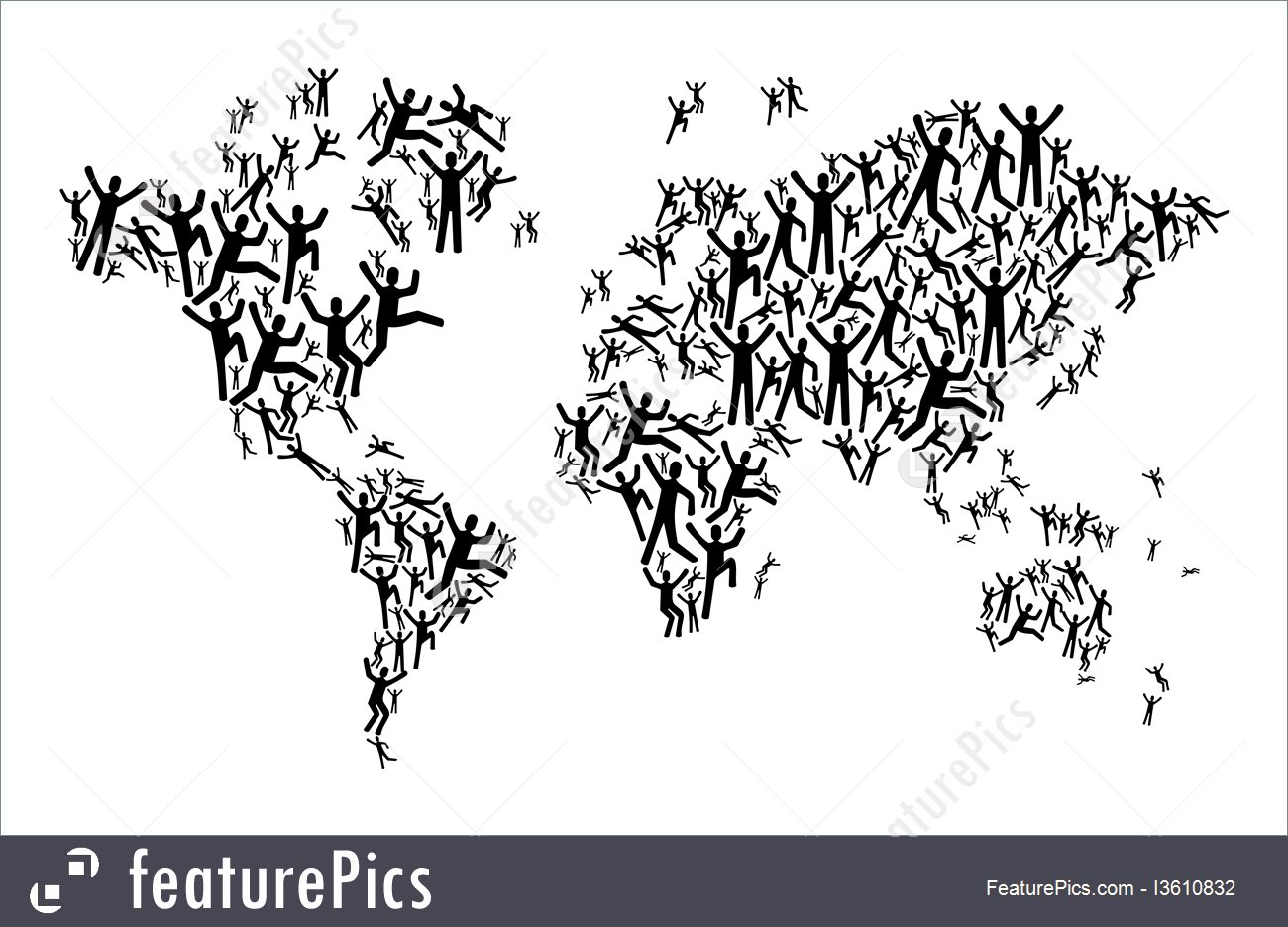 1300x936 World Map People Icon Background