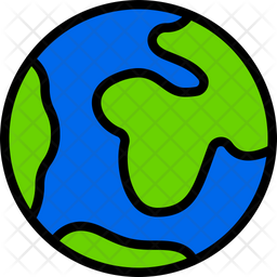 256x256 Worldwide Icon Of Colored Outline Style