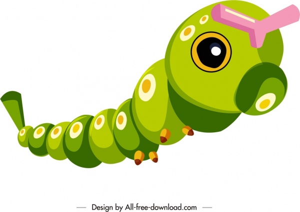 600x425 Worm Icon Colorful Cartoon Character Sketch Free Vector