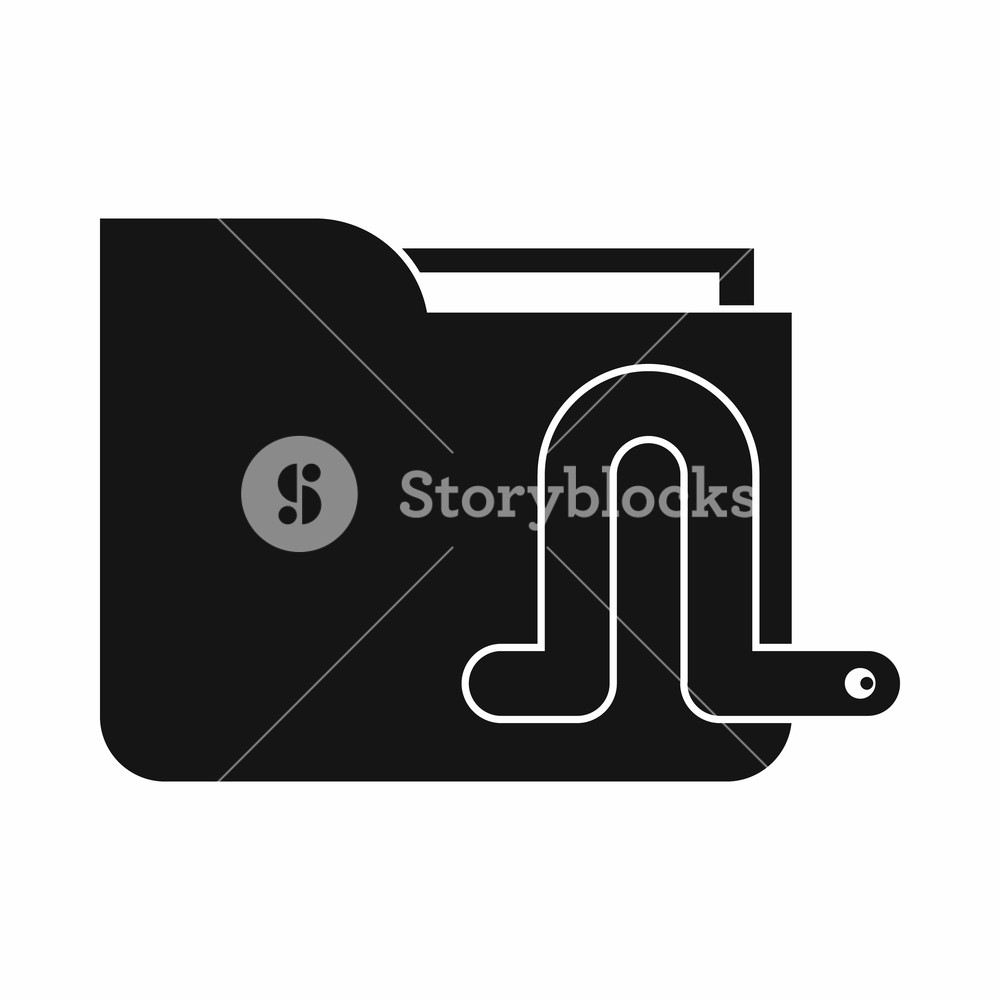 1000x1000 Computer Worm Icon In Simple Style Isolated On White Background