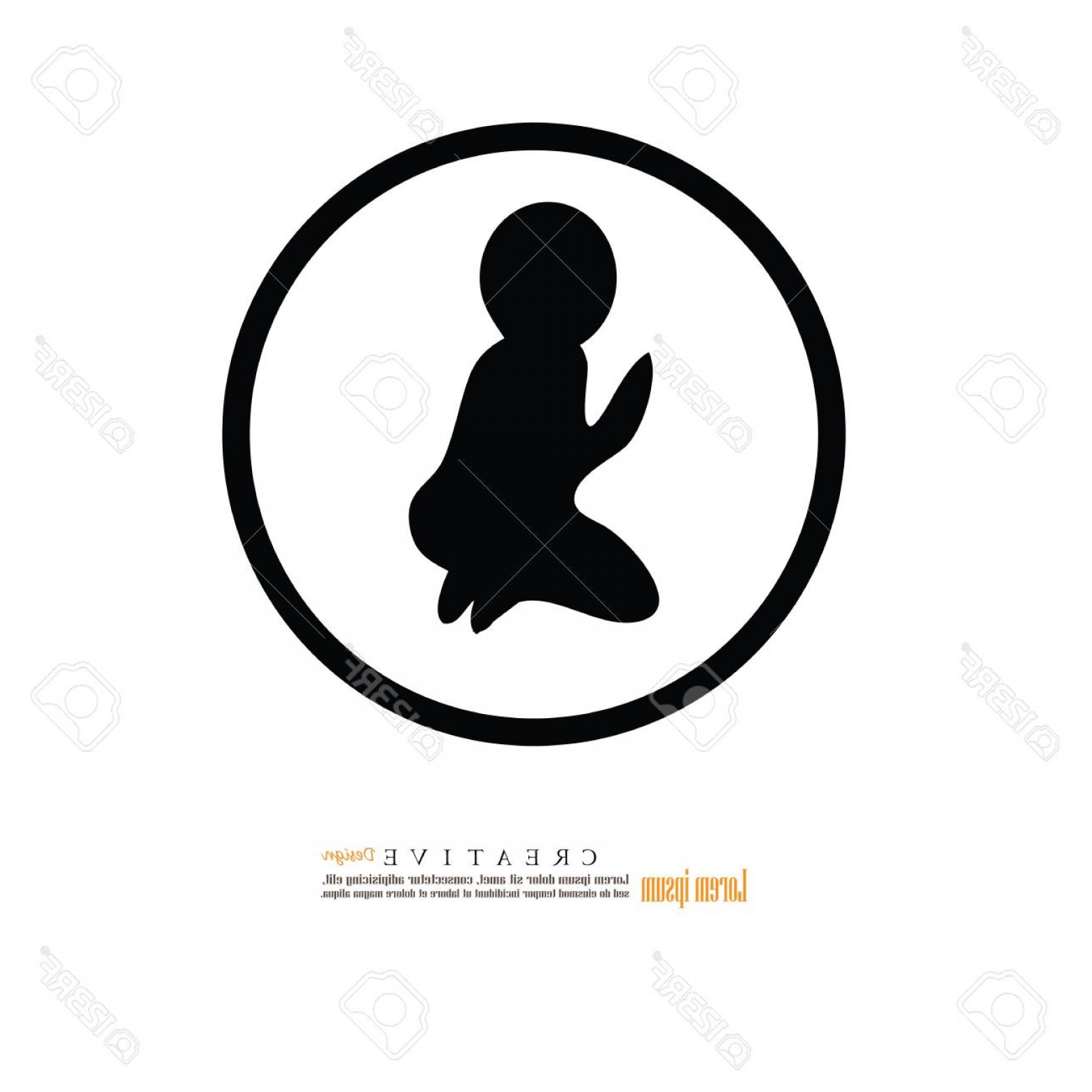 1560x1560 Photostock Vector Man Worship The Buddha Icon Vector Illustration