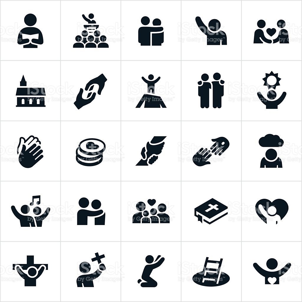 1024x1024 An Icon Set Of Christian Worship Themes The Icons Include People