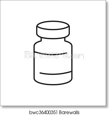 362x382 Line Icons Medical Pharmacist, Drug Wound Icon, Art Print