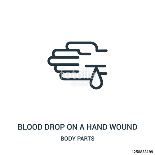 500x500 Blood Drop On A Hand Wound Icon Vector From Body Parts Collection