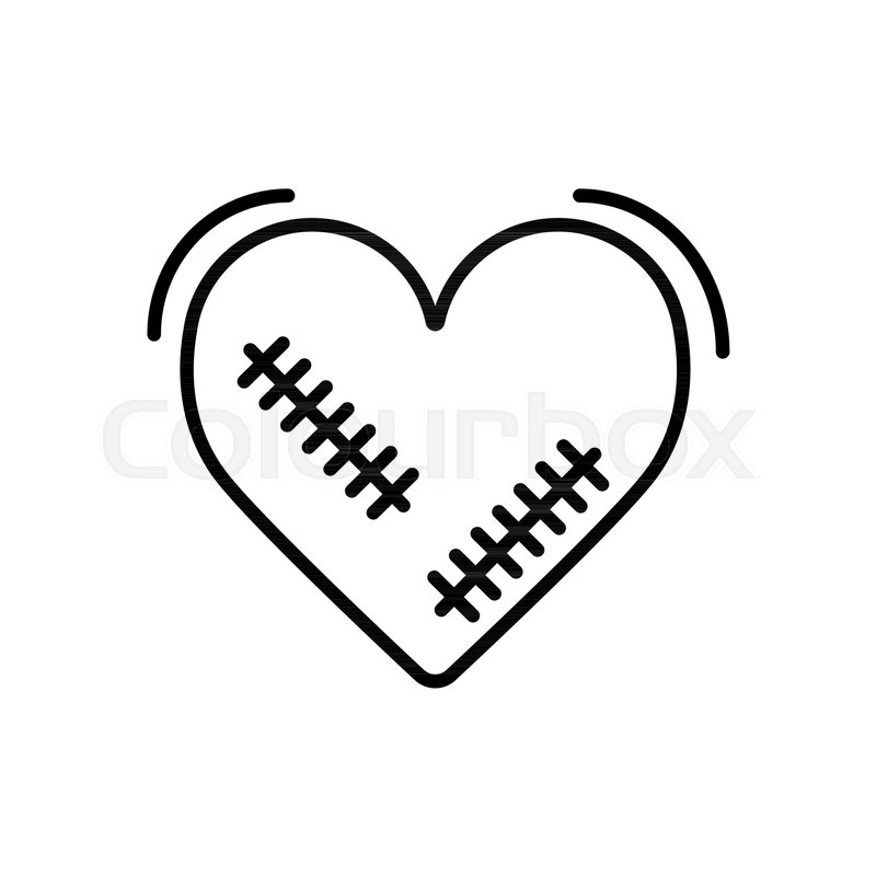 800x800 Broken Heart Vector Icon With Wound, Stock Vector Colourbox