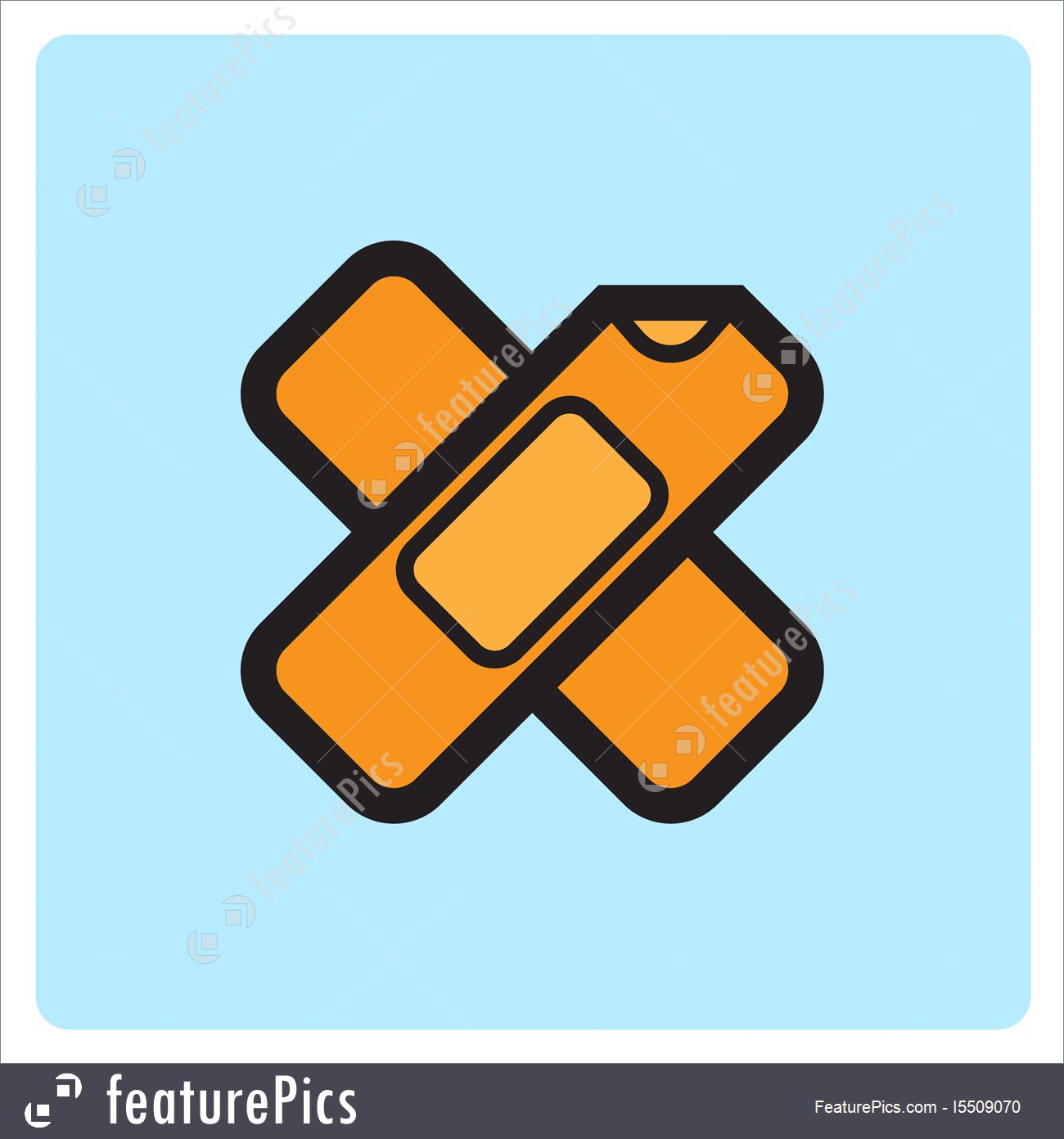 1300x1392 Flat Color Wound Bandage Icon Illustration