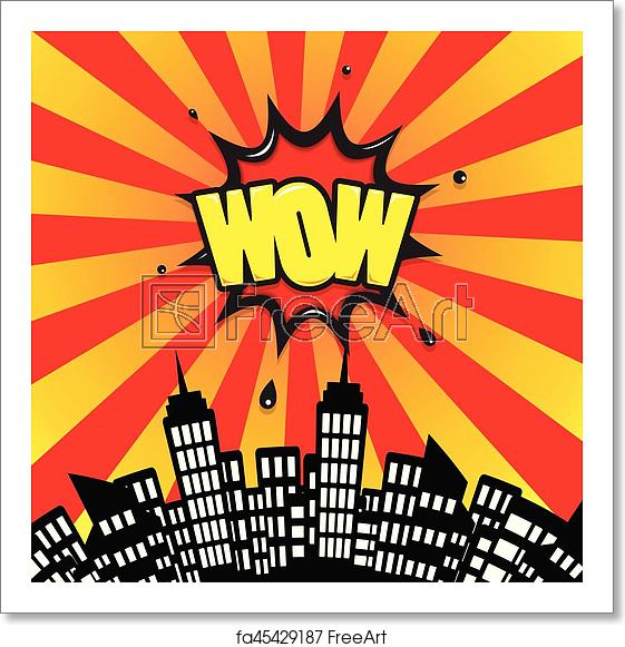 561x581 Free Art Print Of Wow Icon Comic Freeart