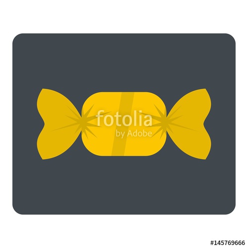 500x500 Candy In Yellow Wrap Icon Isolated Stock Image And Royalty Free