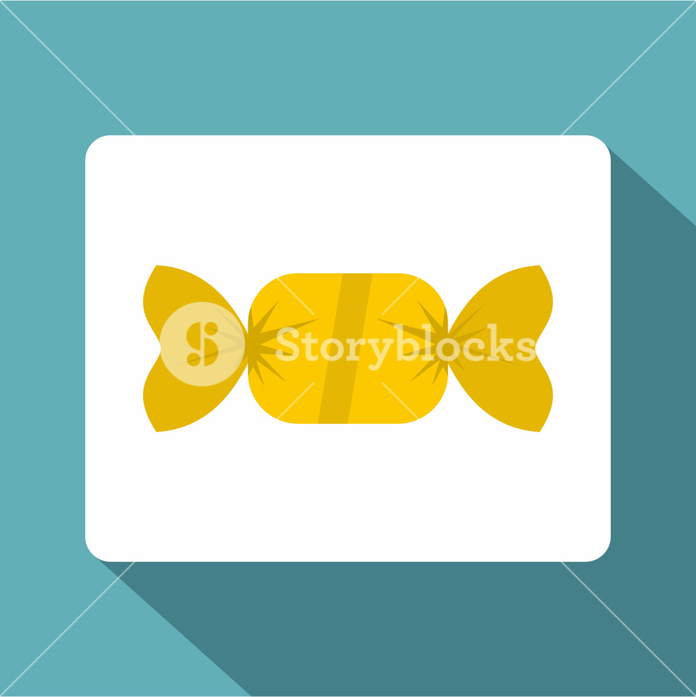 998x1000 Candy In Yellow Wrap Icon Flat Illustration Of Candy In Yellow