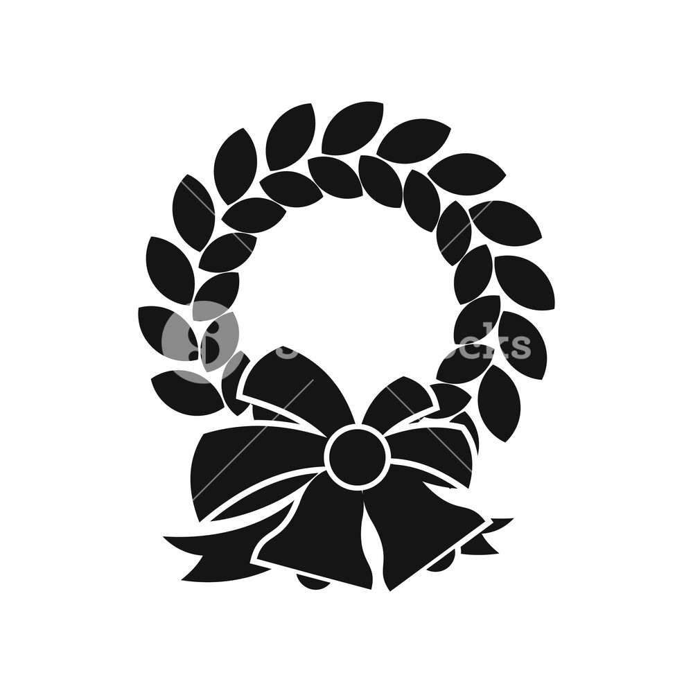 1000x1000 Merry Christmas Wreath Icon In Simple Style On A White Background