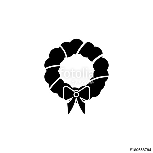 500x500 Christmas Wreath Icon Simple Christmas, New Year Icon Can Be