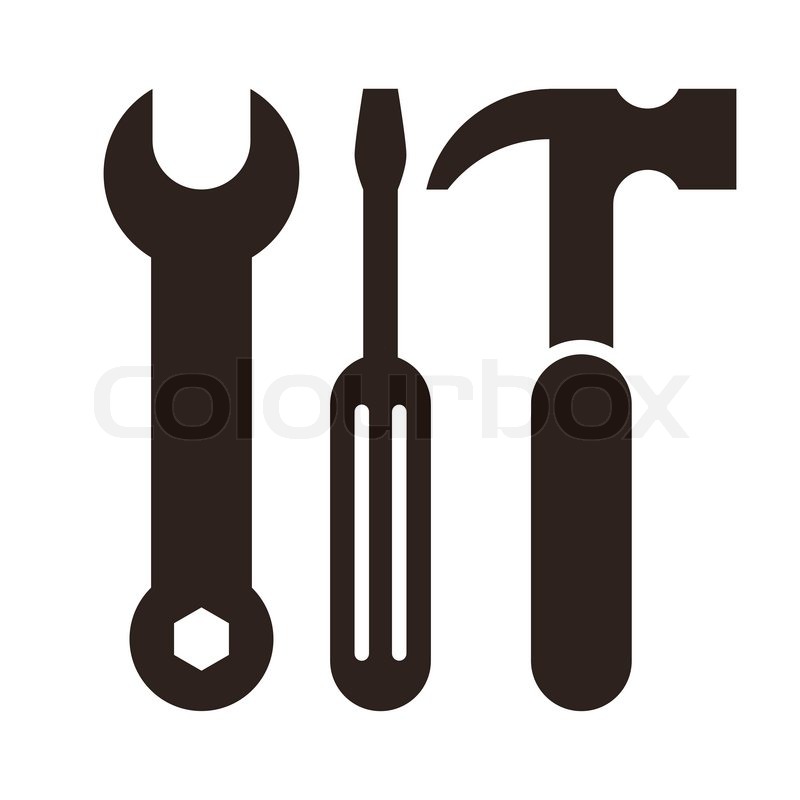 800x800 Wrench, Screwdriver And Hammer Tools Stock Vector Colourbox