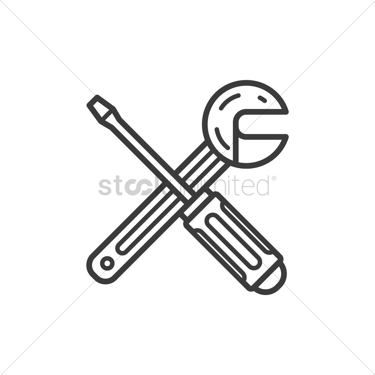 1300x1300 Wrench And Screwdriver Icon Vector Image