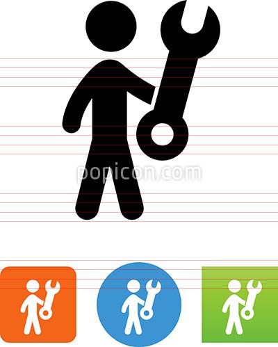 400x499 Man Holding Wrench Icon