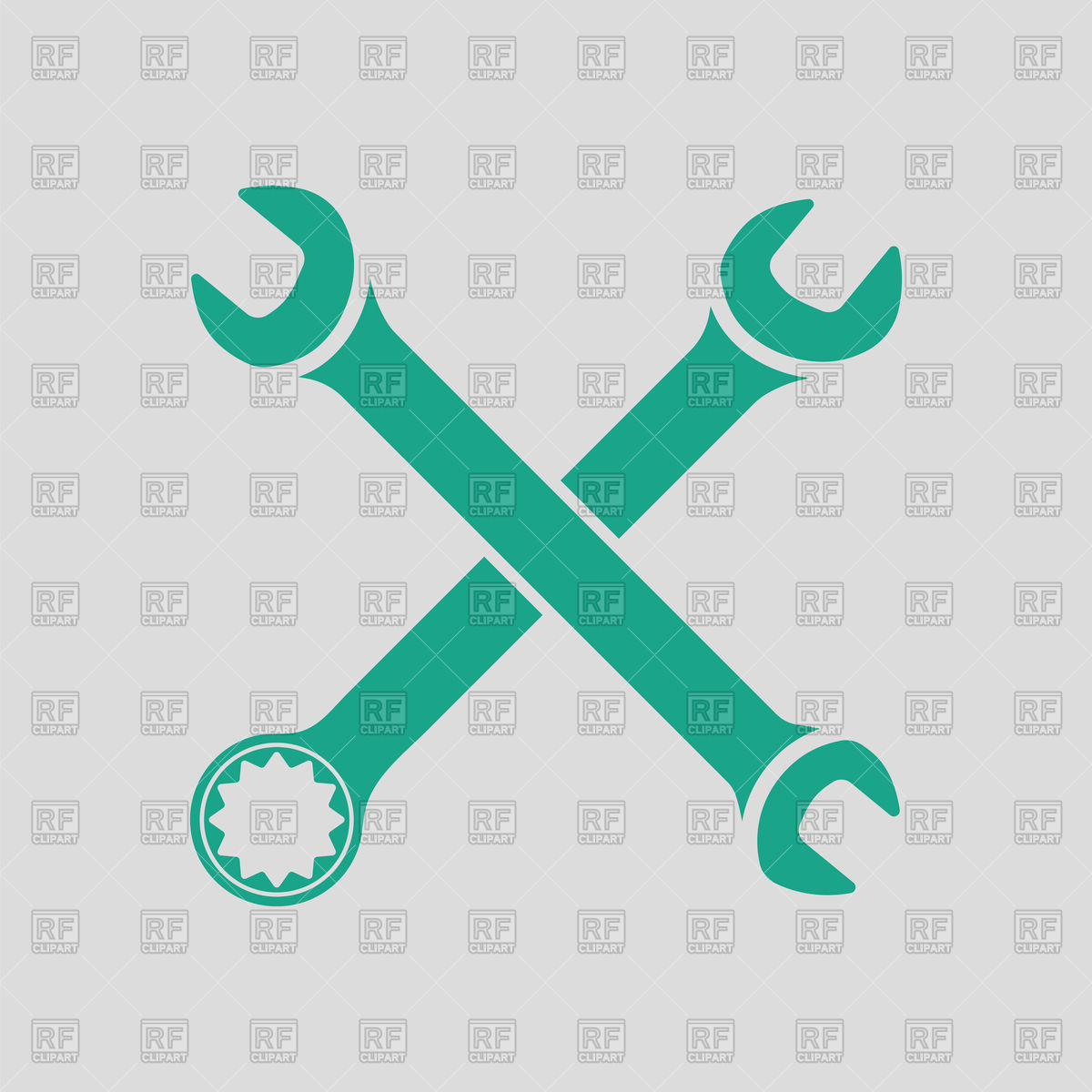 1200x1200 Crossed Wrench Icon On Gray Background
