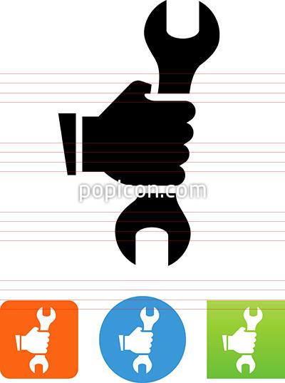 400x537 Hand Holding Wrench Icon