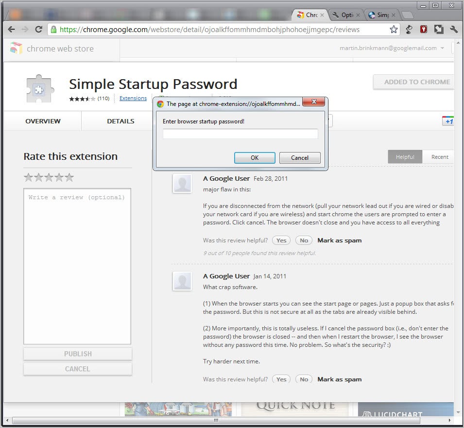 955x881 Simple Startup Password, Not Overly Secure Chrome Password