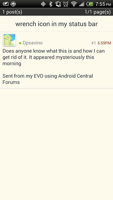 360x640 Wrench Icon In My Status Bar
