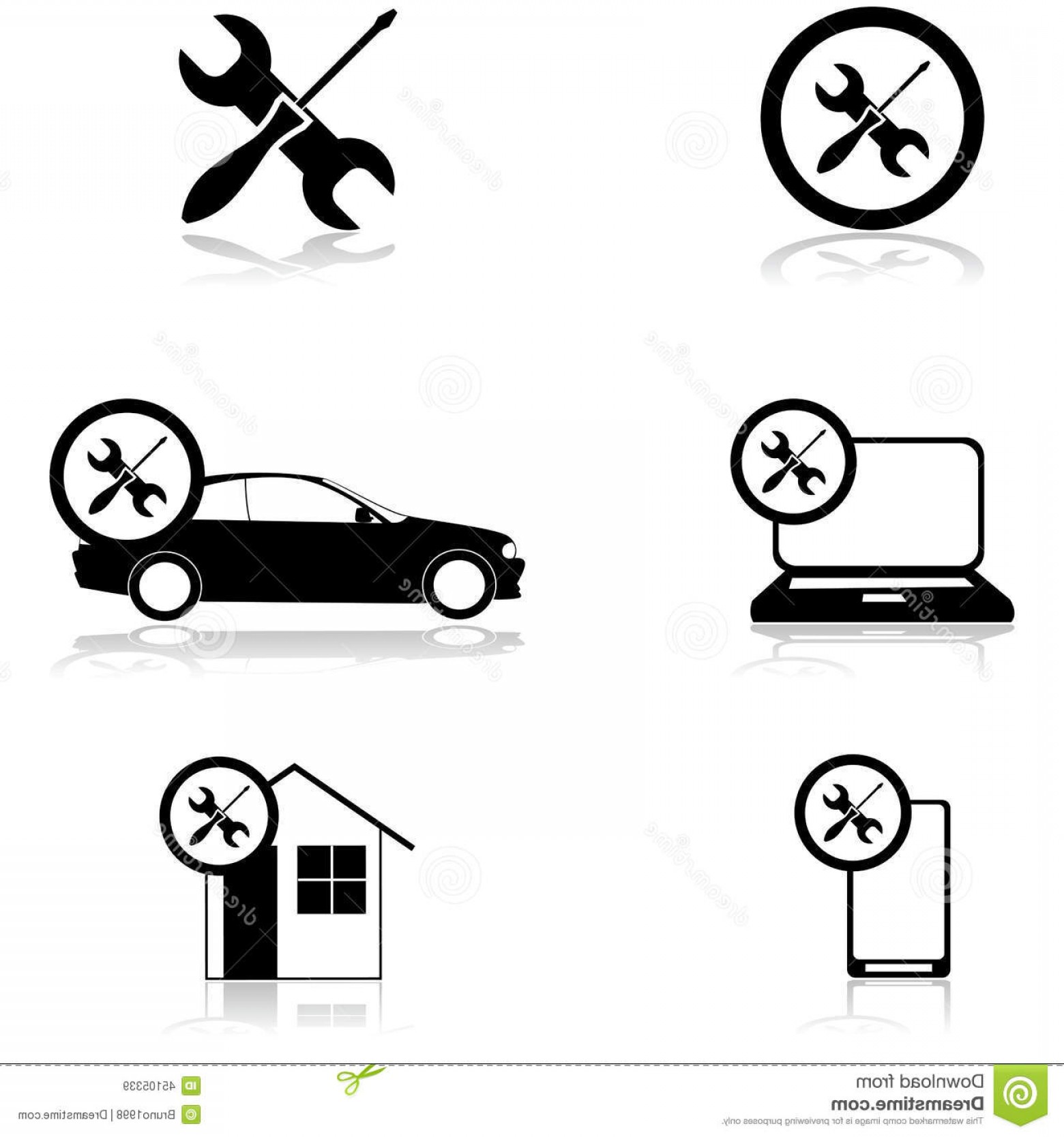 1560x1668 Stock Illustration Fixing Icons Icon Set Showing Wrench