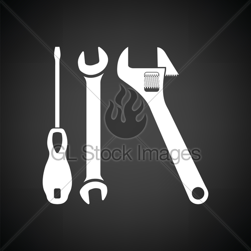 500x500 Wrench And Screwdriver Icon Gl Stock Images