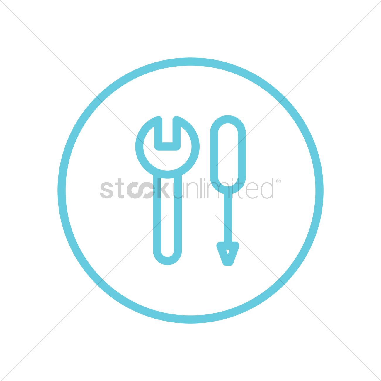 1300x1300 Wrench And Screwdriver Icon Vector Image