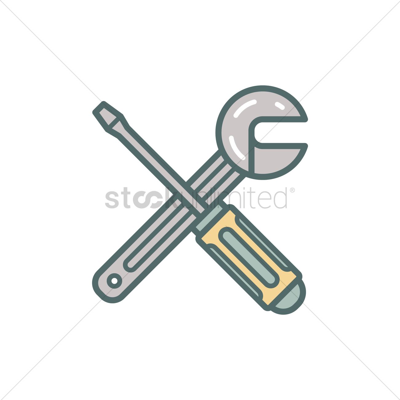 1300x1300 Wrench And Screwdriver Icon Vector Image