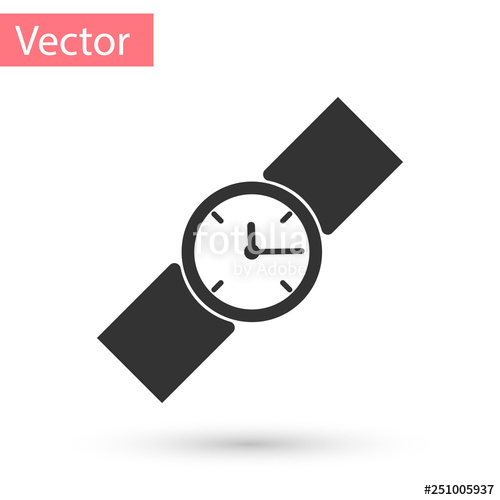 500x500 Grey Wrist Watch Icon Isolated On White Background Wristwatch
