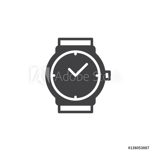 500x500 Wrist Watch Icon Vector, Filled Flat Sign, Solid Pictogram