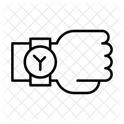 256x256 Handwatch, Wrist, Watch, Time, Clock, Digital Icon Of Line Style