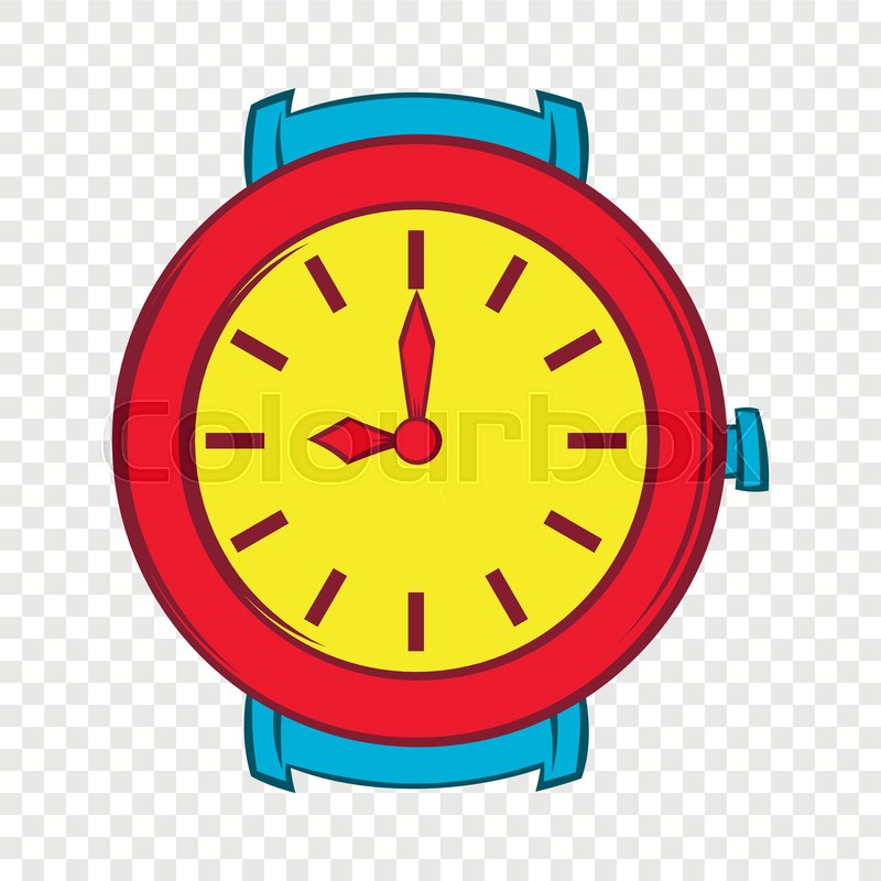800x800 Red Wrist Watch Icon In Cartoon Style Stock Vector Colourbox