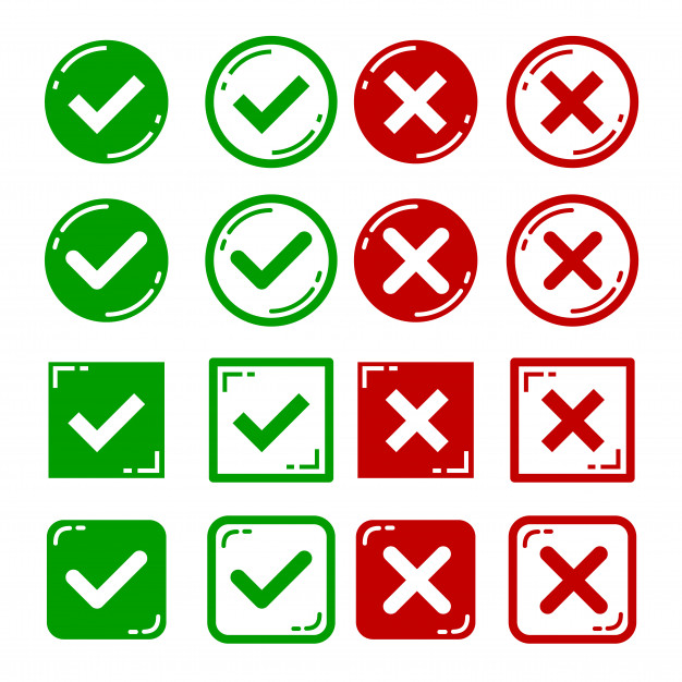 626x626 Vector Set Of Flat Design Right And Wrong Icons Vector Premium