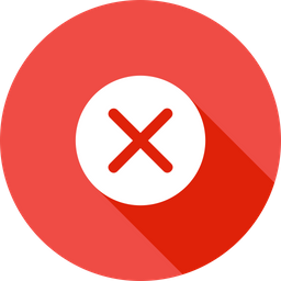 256x256 False, Delete, Remove, Cross, Wrong Icon Of Glyph Style