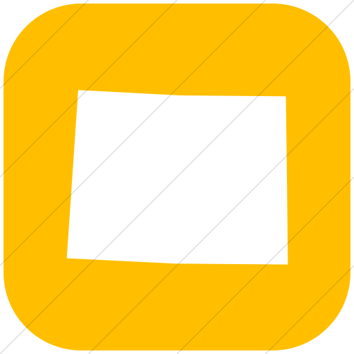 512x512 Iconsetc Flat Rounded Square White On Yellow Us States Wyoming Icon