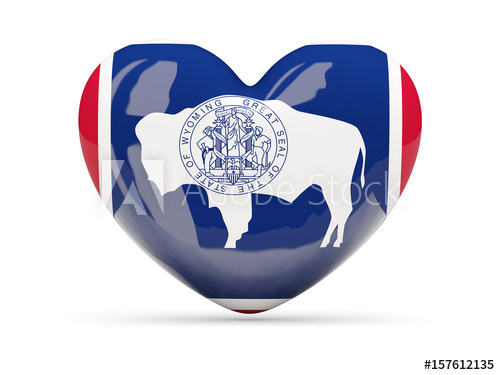 500x375 Flag Of Wyoming, Us State Heart Icon