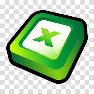 300x300 D Cartoon Icons Ii, Microsoft Office Excel, Green X Button Icon