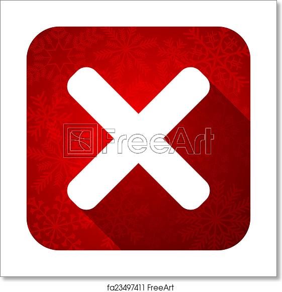 561x581 Free Art Print Of Cancel Flat Icon, Christmas Button, X Sign