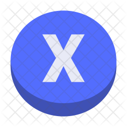 256x256 Xbox X Button Icon Of Flat Style