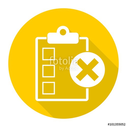 500x500 Checklist With X Mark Icon With Long Shadow Stock Image