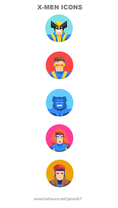500x877 X Men Icon Designs