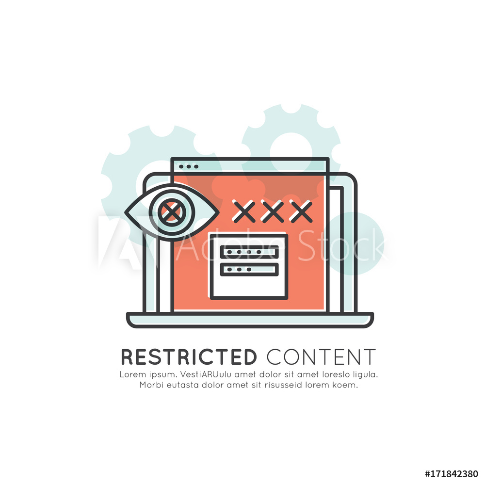 1000x1000 Fotografiet, Poster Vector Icon Style Illustration Of Restricted