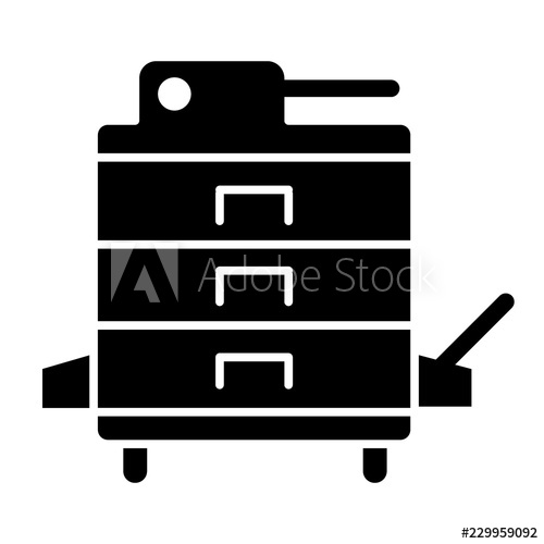500x500 Xerox Solid Icon Copier Vector Illustration Isolated On White