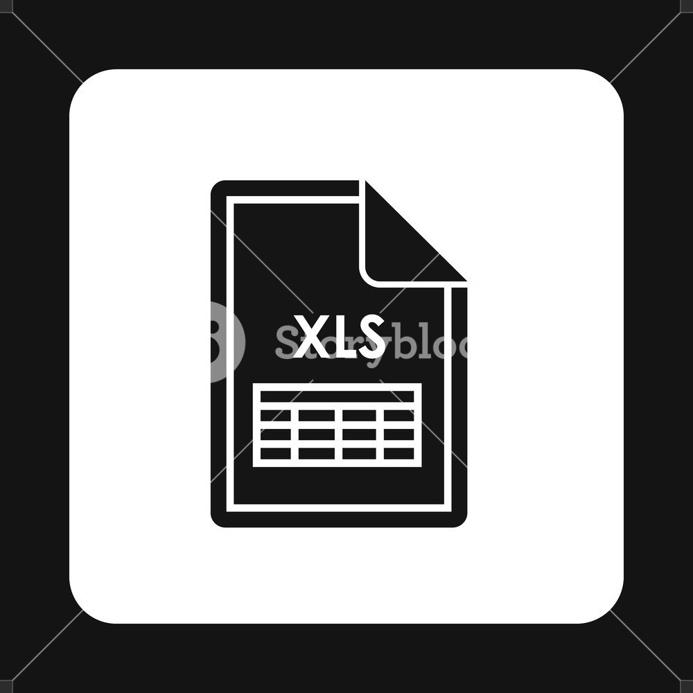 1000x1000 Xls Icon In Simple Style Isolated On White Background