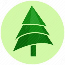 256x256 Circle Christmas Tree Icon