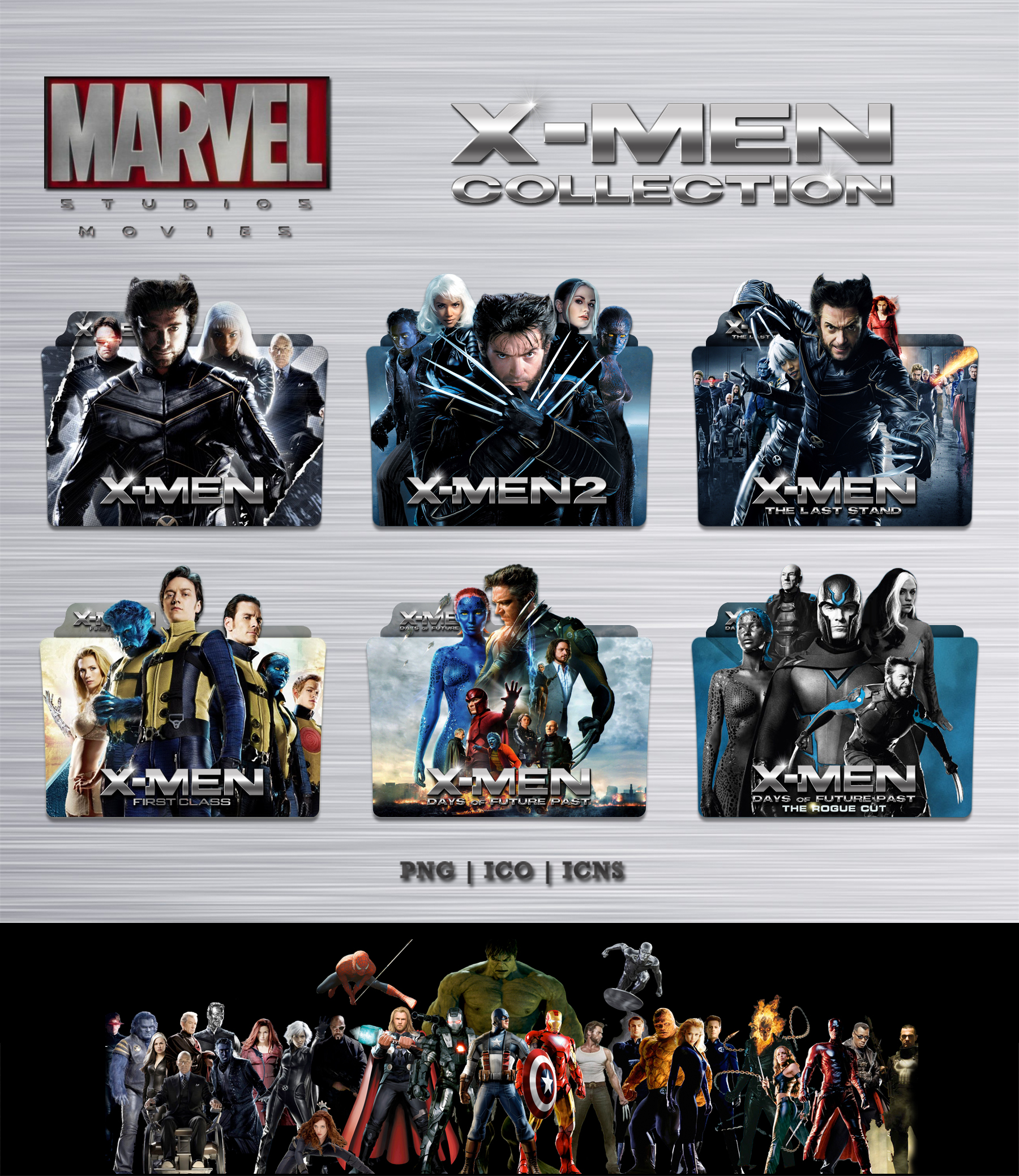 1800x2077 X Men Movie Collection Folder Icon Pack