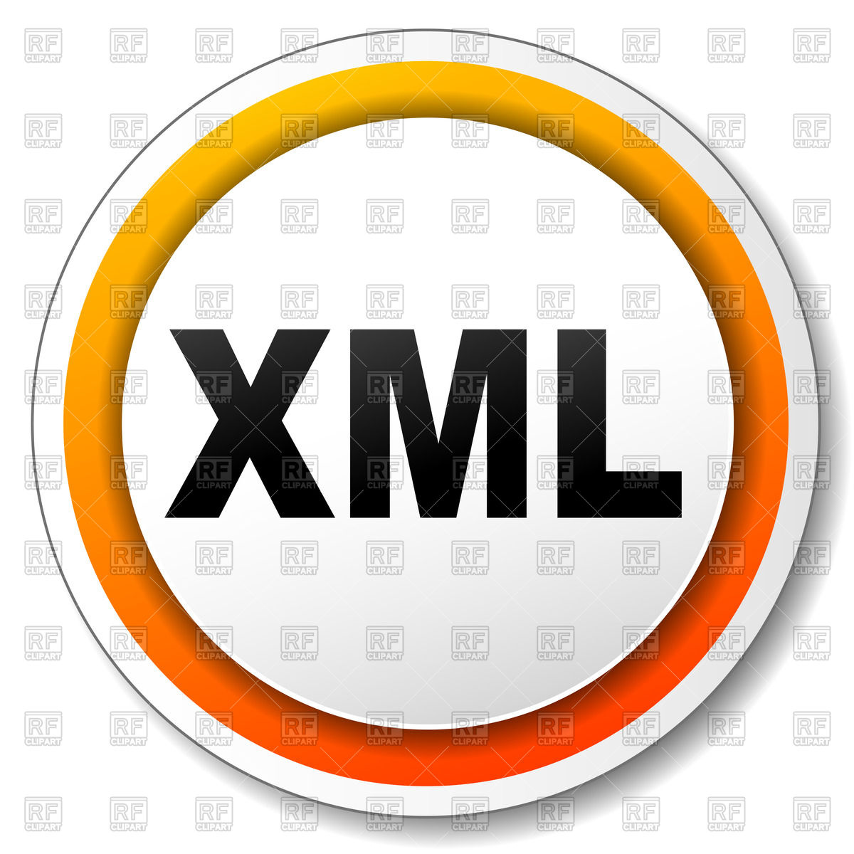 1200x1200 Xml Round Orange Icon Vector Image Of Icons And Emblems