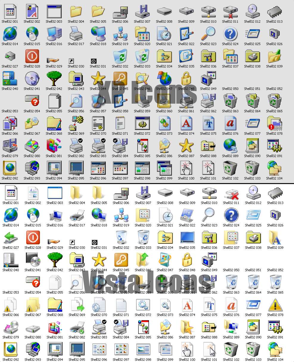 987x1212 Windows Xp And Vista Icons