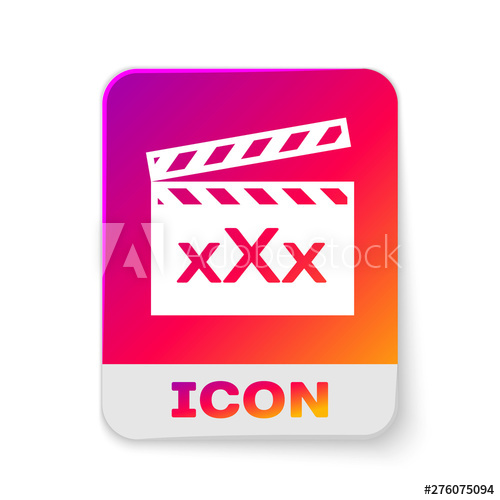 500x500 White Movie Clapper With Inscription Xxx Icon Isolated On White