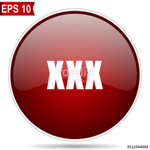 500x500 Xxx Glossy Vector Icon Round Red Web Button Stock Image