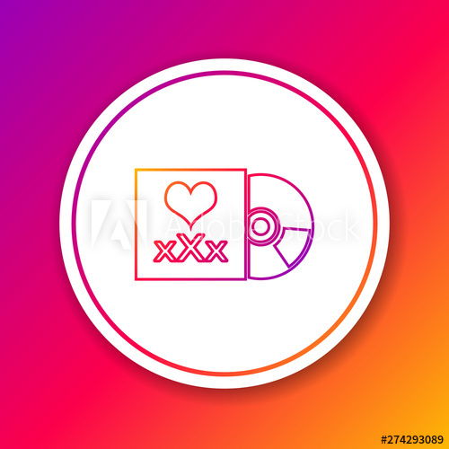 500x500 Color Line Disc With Inscription Xxx Icon Isolated On Color
