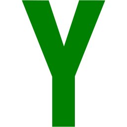 256x256 Green Letter Y Icon